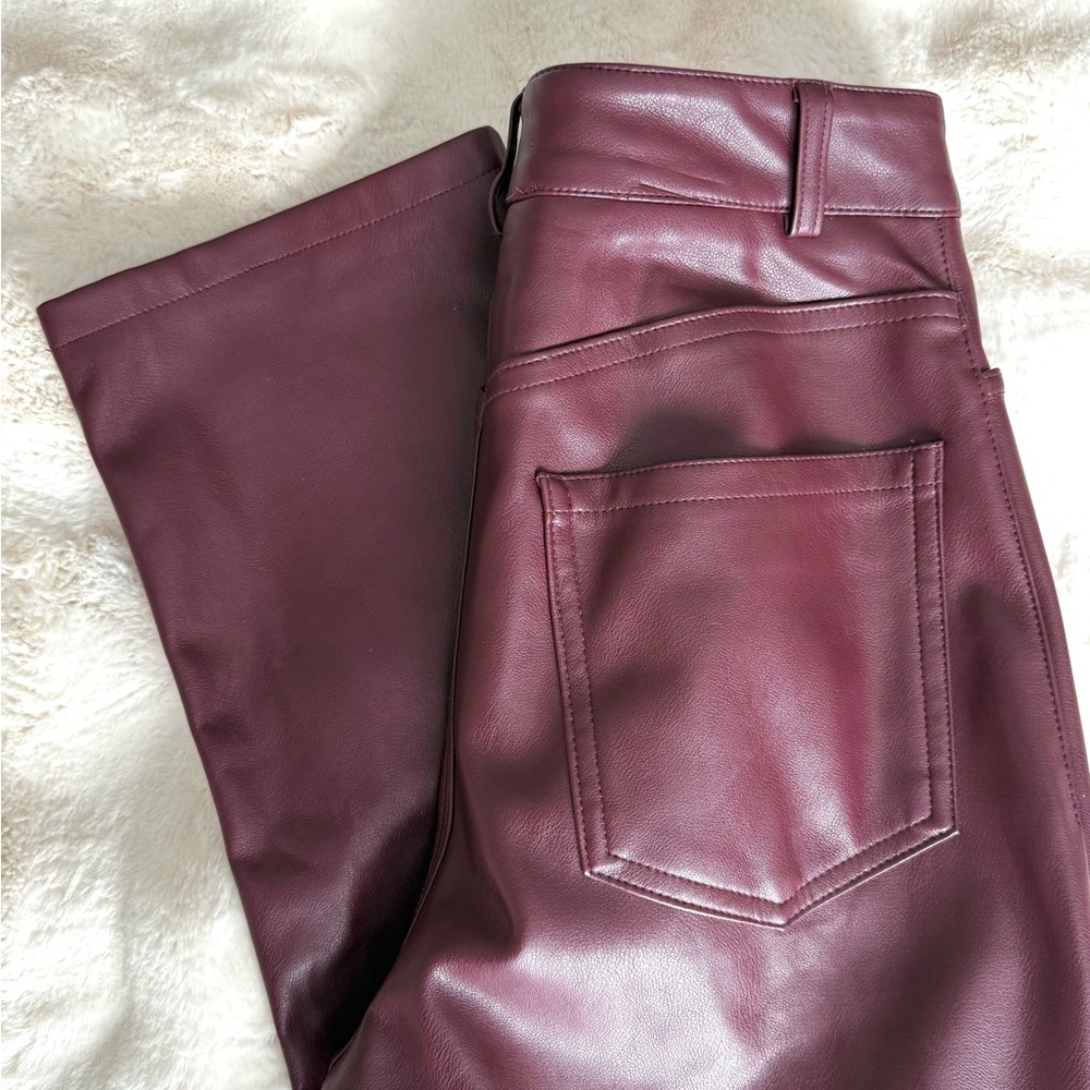 Dynamite Maroon Faux Leather Pants